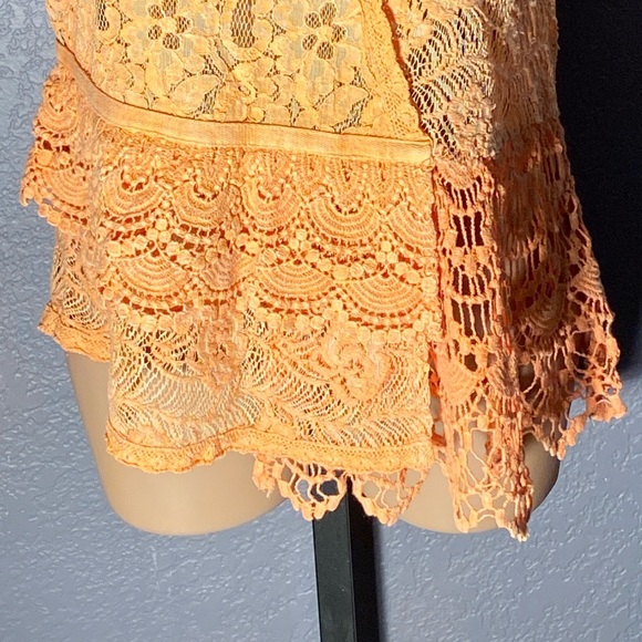 BKE - NWT - tank: orange lacy semi-sheer - Picture 4 of 16